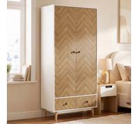 Homcom Cabinet Wood-Effect Sticker Surface With 2 Storage Shelves, White