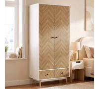 Homcom Cabinet Wood-Effect Sticker Surface With 2 Storage Shelves, White Multi