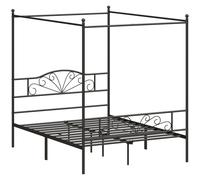 HOMCOM Canopy Bed Frame King Size, Metal Platform Bed Frame, Black