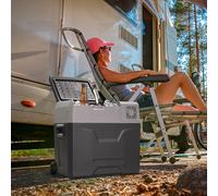 Homcom Car Refrigerator, Portable 12, 24V 50L Fridge Freezer In Grey Grey One Size