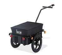 HOMCOM Cargo Trailer Bike Trolley Cart with Handle Removable Rain Cover 70L