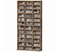 HOMCOM DVD CD Media Storage Rack, Video Display Unit, Oak Tone - Rustic Brown
