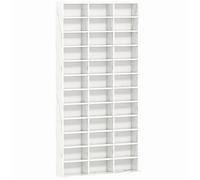 HOMCOM CD DVD Media Storage Shelves Display Shelf Racks Wooden Frame in Pale Grey HOMCOM Pale Grey