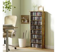 HOMCOM CD Storage Unit DVD Tower Blu-ray Storage Shelf for Living Room Brown