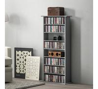Homcom Cd Storage Unit Dvd Tower Blu-Ray Storage Shelf For Living Room Grey