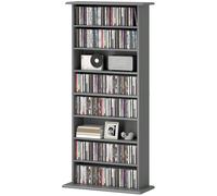 Homcom Cd Storage Unit Dvd Tower Blu-Ray Storage Shelf For Living Room In Grey Grey