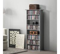 Homcom Cd Storage Unit Dvd Tower Blu-Ray Storage Shelf For Living Room In Grey Grey One Size