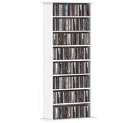 Homcom Cd Storage Unit Dvd Tower Blu-Ray Storage Shelf For Living Room In White White