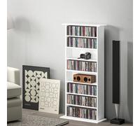 Homcom Cd Storage Unit Dvd Tower Blu-Ray Storage Shelf For Living Room White