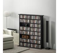 HOMCOM CD Storage Unit DVD Tower Blu-ray Storage Shelf for Office, Black, Black