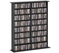Homcom Cd Storage Unit Dvd Tower Blu-Ray Storage Shelf For Office, Black Black
