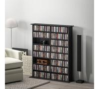 Homcom Cd Storage Unit Dvd Tower Blu-Ray Storage Shelf For Office, Black Black One Size