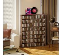 HOMCOM CD Storage Unit DVD Tower Blu-ray Storage Shelf for Office, Brown