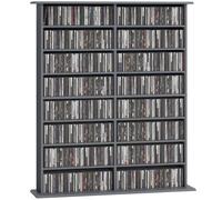 Homcom Cd Storage Unit Dvd Tower Blu-Ray Storage Shelf For Office, Grey Grey