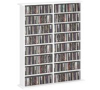 HOMCOM CD Storage Unit DVD Tower Blu-ray Storage Shelf for Office, White