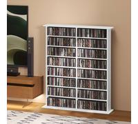 Homcom Cd Storage Unit Dvd Tower Blu-Ray Storage Shelf For Office In White White One Size