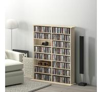 HOMCOM CD Storage Unit DVD Tower Blu-ray Storage Shelf for Office, Natural