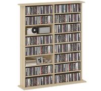 HOMCOM CD Storage Unit DVD Tower Blu-ray Storage Shelf for Office, Natural, Yellow