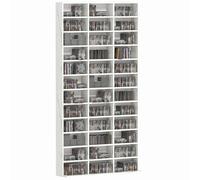 HOMCOM CD Storage Unit with Adjustable Shelves, 102 x 195 cm, Marble Effect