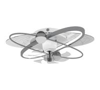 HOMCOM Ceiling Fan with Light and Remote, 3 Colour Temperatures, LED Mount Ceiling Fan Light for Bedroom, Silver Tone