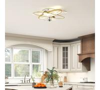 Homcom Ceiling Fan With Light And Remote & App Control Led Ceiling Fan Light In Gold Gold