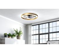 Homcom Ceiling Fan with Light and Remote: Gold Tone