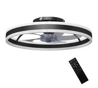 HOMCOM Ceiling Fan with Light and Remote, LED Mount Ceiling Fan with 3 Colour Temperatures, 6 Speed, 50 cm, Black