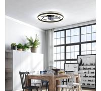 HOMCOM Ceiling Fan with Light & Remote, 3 Colour Temperatures, 50cm in Black HOMCOM Black