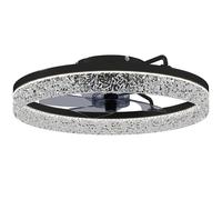 HOMCOM Ceiling Fan with Lights, Dimmable LED Mount Ceiling Fan Light with Remote App Control for Bedroom, Black