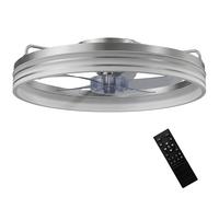 HOMCOM Ceiling Fans with Lights and Remote & App Control, 50cm LED Ceiling Fan Light with 3 Colour Temperatures, 6 Speed, Silver