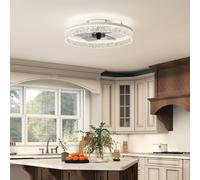 HOMCOM Ceiling Fans with Lights & Remote & App Control for Bedroom in White | Size: Small HOMCOM White Small