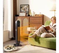 Homcom 2000W Ceramic Electric Heater, Space Heater With Fan, Timer, Remote In Black Black One Size