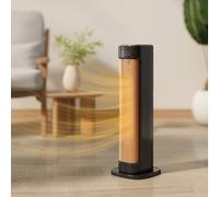 HOMCOM Ceramic Electric Heater, 2000W Space Heater with Timer in Black HOMCOM Black