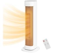 HOMCOM Ceramic Space Heater with Fan 2000W Electric Heater 15H Timer White | 3 Heat Settings, Adjustable Thermostat, Remote Control, Tip-Over and Overheat Protection, Low Energy for Bedroom