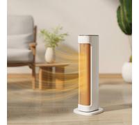 Homcom Ceramic Electric Heater, 2000W Space Heater With Timer In White White One Size