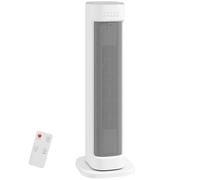 HOMCOM Ceramic Space Heater, 2000W Electric Heater with 3 Heat Settings, 15H Timer, Adjustable Thermostat, Remote Control, Tip-over and Overheat Protection, Low Energy for Home Office Bedroom, White