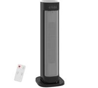 HOMCOM Ceramic Space Heater with Fan 2000W 3 Heat Settings 15H Timer Black