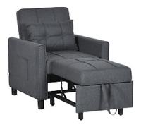 HOMCOM Chair Bed 839-670V71GY Grey