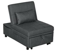 HOMCOM Chair Bed 839-858V70GY Grey