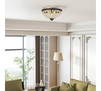 HOMCOM Crystal Chandelier Ceiling Light with 168 Octagonal Beads in Black | Size: 35 cm diameter x 21 cm high HOMCOM Black 35 cm diameter x 21 cm high