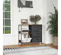 HOMCOM Chest Dresser Tower with 3 Drawers Storage Cabinet Organizer, Black