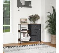HOMCOM Chest Dresser Tower with 3 Drawers Storage Cabinet Organizer, Black