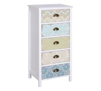 Homcom Chest Of 5 Drawers Bedside Cabinet Side Storage Chest Entryway Living Room Bedroom Furniture Organizer Unit