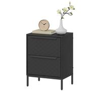 Homcom Chest Of Drawers, 2 Fabric Drawer Dresser, Aluminium Handles In Black Black
