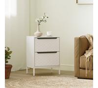 HOMCOM Chest of Drawers, 2 Fabric Drawer Dresser, Aluminium Handles in White | Size: Small HOMCOM White S