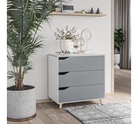 HOMCOM Chest of Drawers, 3 Drawer Unit Storage Organiser for Bedroom, Grey