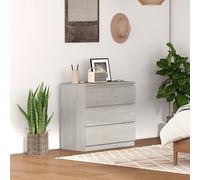 HOMCOM Chest of Drawers, 3 Drawer Storage Cabinet Unit for Bedroom, Grey, Grey