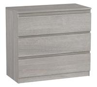 HOMCOM Chest of Drawers - 3 Drawer Storage Cabinet Unit for Bedroom - Grey | TJ Hughes