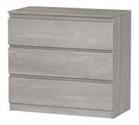 HOMCOM Chest of Drawers, 3 Drawer Storage Cabinet Unit for Bedroom, Grey