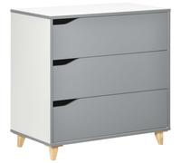 HOMCOM Chest of Drawers, 3 Drawer Unit Storage Organiser for Bedroom, Grey
